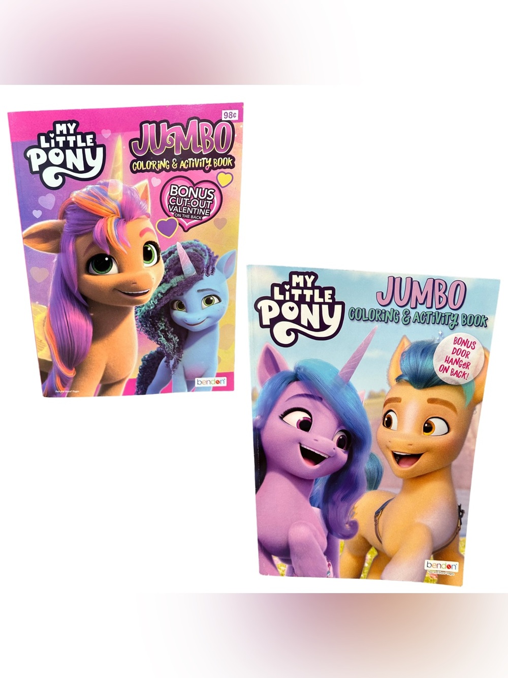 Lot of Two My Little Pony Jumbo Coloring & Activity Bonus Books MLP Bendon